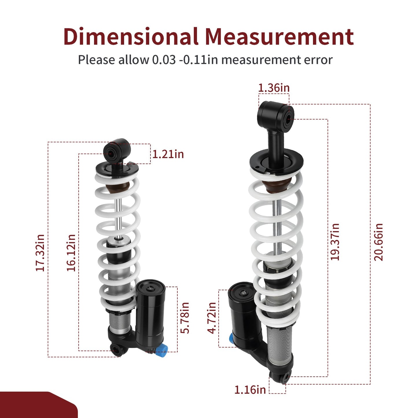 Set of 2 Front Rear Air Shocks for Polaris Scrambler 850 (2013–2025)