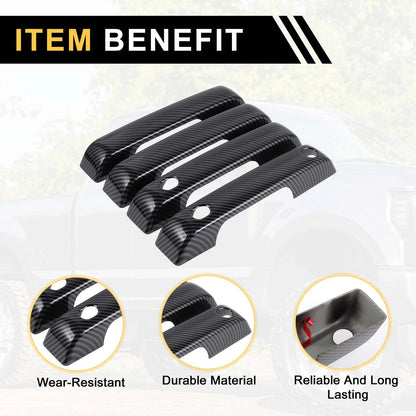 Set of 4 Exterior Door Handle Covers for Ford F-150 (2021–2024) Carbon Fiber