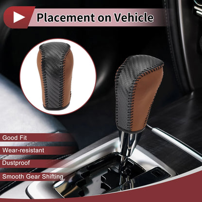 1 Pc Gear Shift Knob Cover for Honda Inspire (2023) Brown Faux Leather