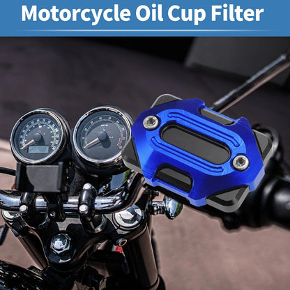 Set of 1 Motorcycle Oil Cup Filter Aluminum Alloy Blue