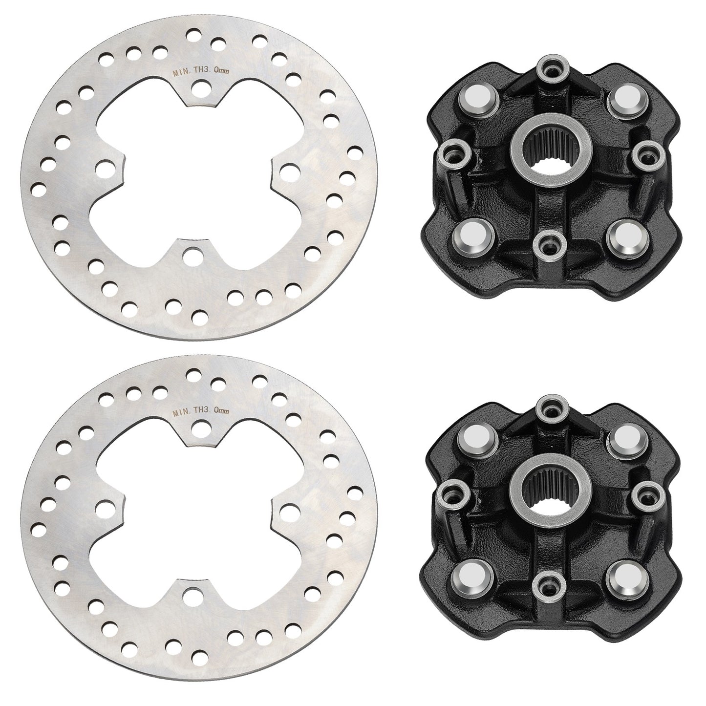 Set of 2 Wheel Hubs & Brake Discs for Honda Foreman Rubicon 500 (2015–2019)