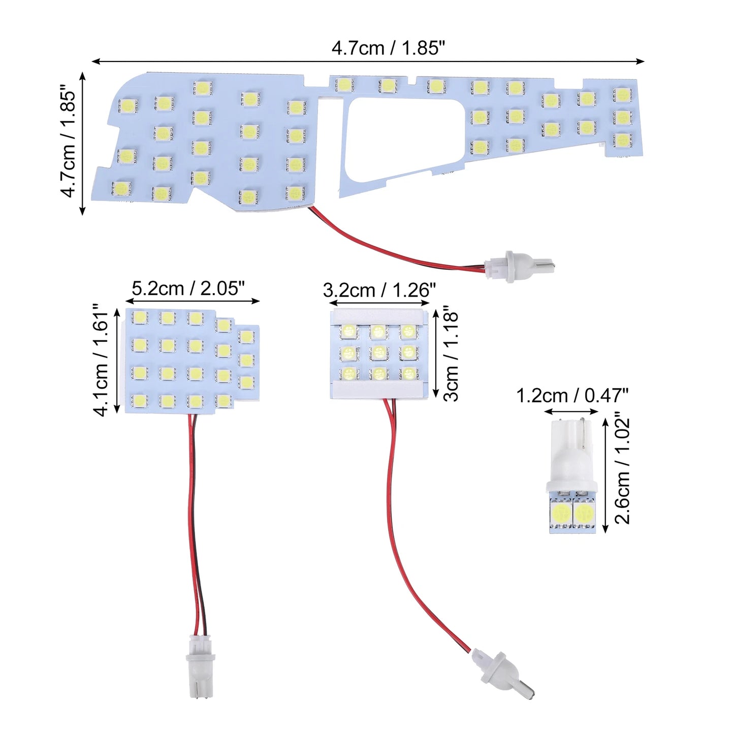 Set of 2 5050SMD 6000K Dome Lights for Toyota Alphard Vellfire (2008–2023)
