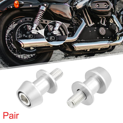 1 Pair M10x1.5 Silver Tone Swing Arm Spools Sliders for Kawasaki