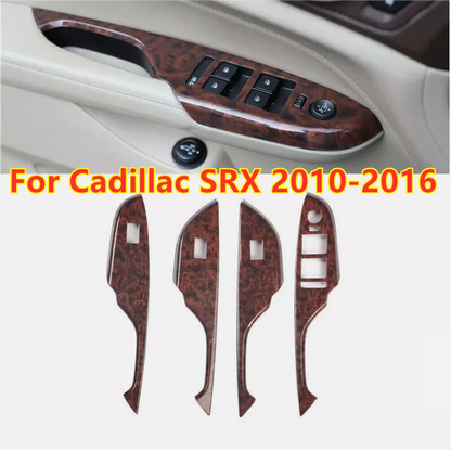4Pcs Woodgrain Window Lift Switch Cover for Cadillac SRX (2010–2016)
