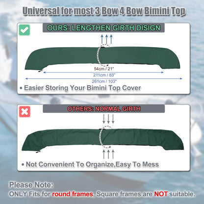Bimini Top Storage Boot Cover for Universal Fit (97"-103" W) Green