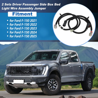 2X Box Bed Light Wire Assembly Jumper for Ford F150 (2021–2025)