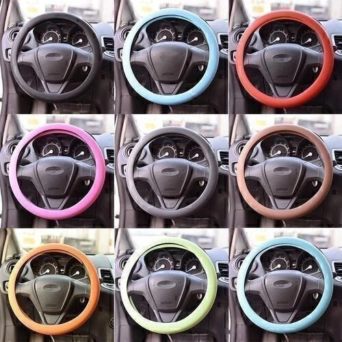 Steering Wheel Cover for Universal Fit (12.99"-14.96") Non-slip Rose Red