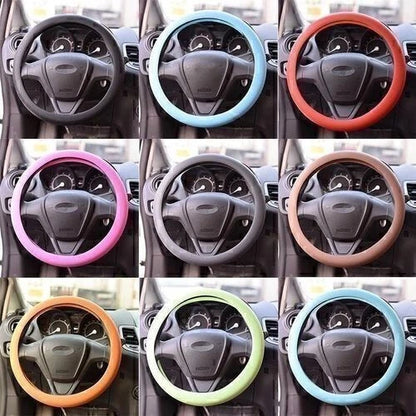 Steering Wheel Cover for Universal Fit (12.99"-14.96") Non-slip Rose Red