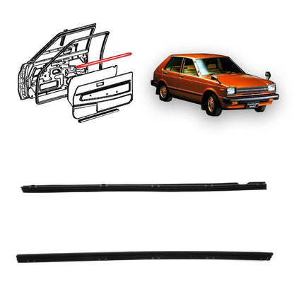 Set of 2 Front Door Glass Weatherstrip for Toyota Starlet Wagon (1980–1984)