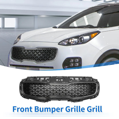Front Upper Bumper Grille for Kia Sportage (2017–2022) Black Chrome