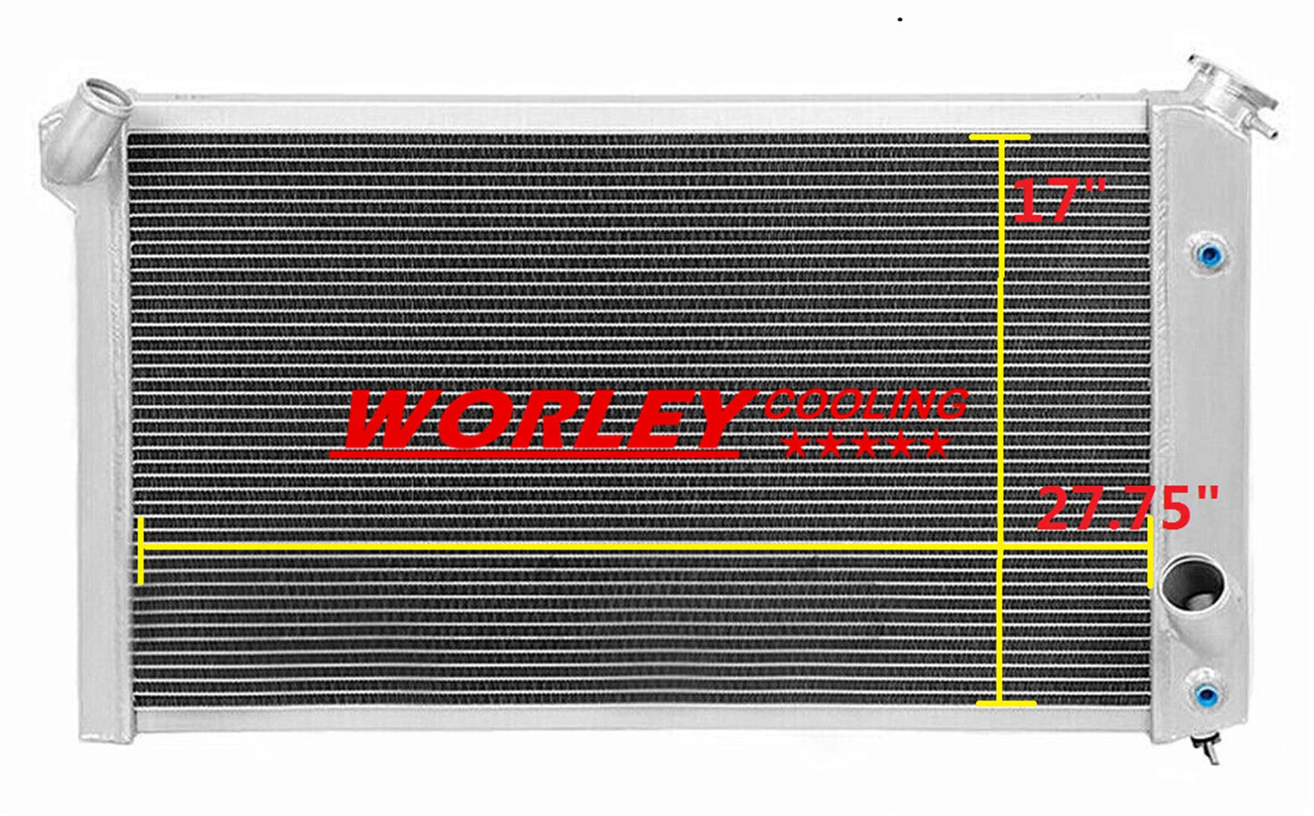 33.5" Aluminum Radiator for Chevy Corvette C3 V8 5.7L 7.4L (1973-1976)