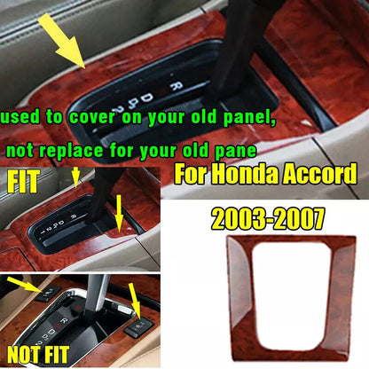 Wood Grain Gear Shift Panel Cover Trim for Honda Accord (2003–2007)