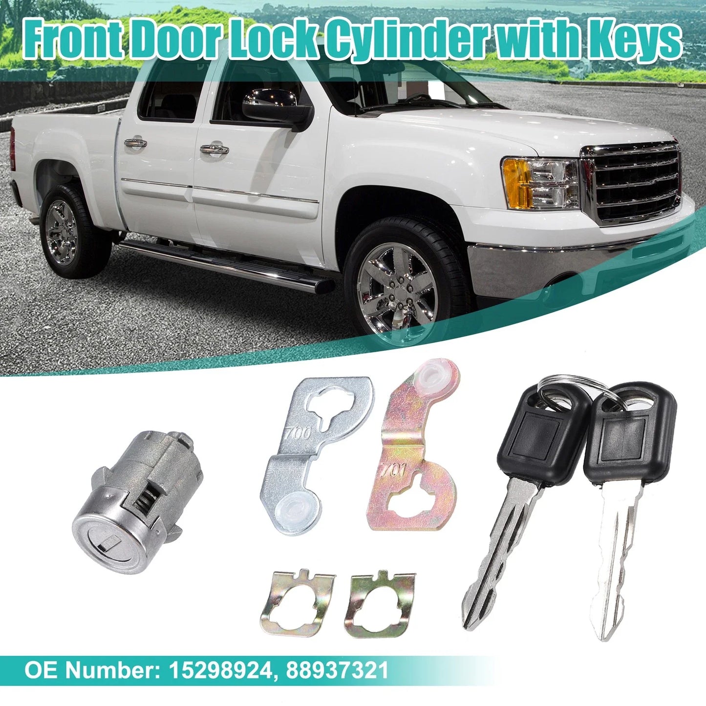 Door Lock Cylinder for Chevrolet GMC (Fits Driver/Passenger Side)