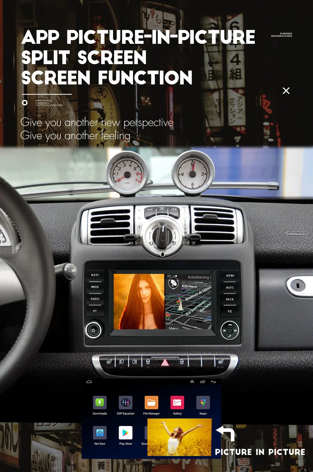 7" Android 13 Car Radio GPS WiFi for 2005-2010 Benz Smart Fortwo