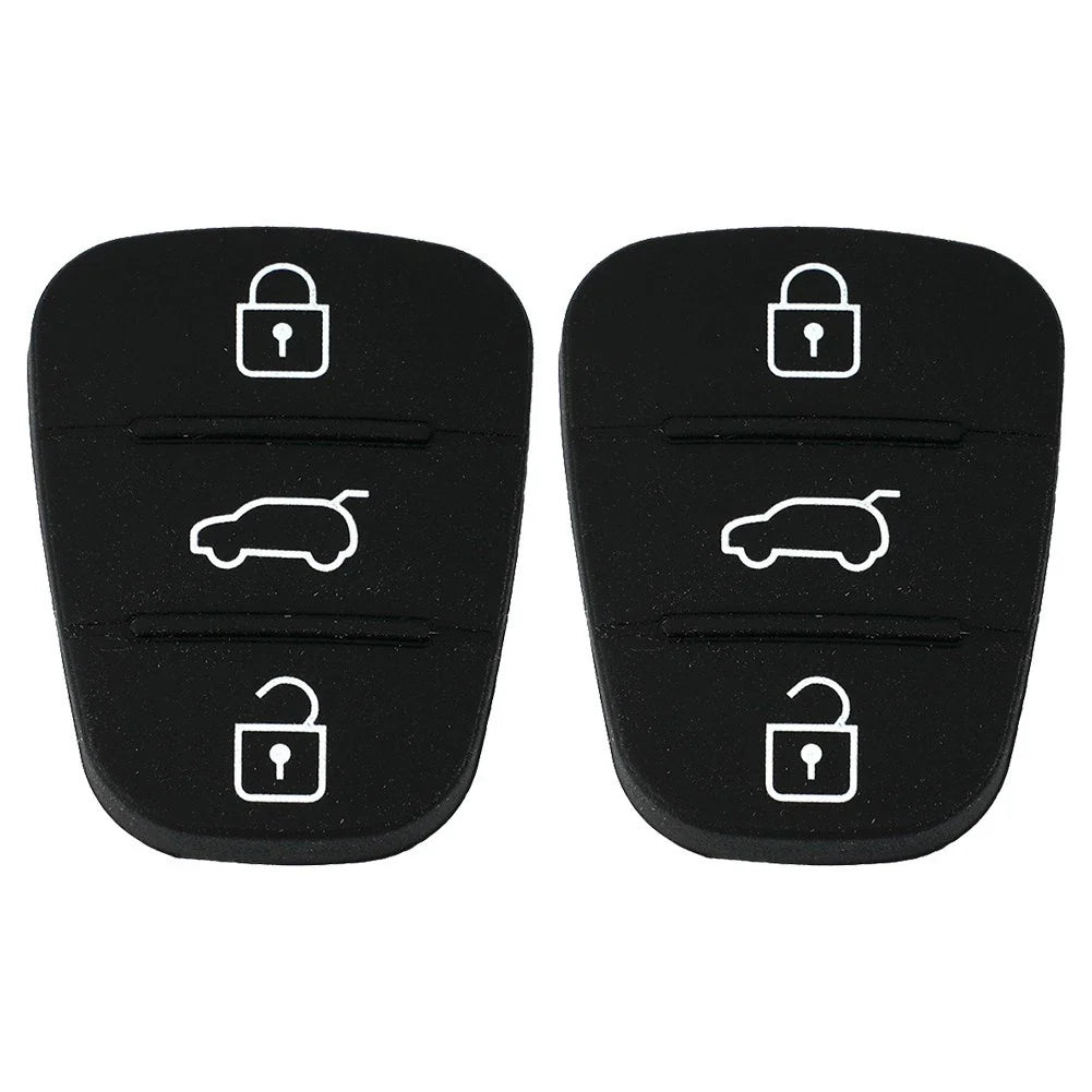 2 x Black Rubber Shell for Hyundai I10 I20 I30 Remote Car Key (3 Buttons)