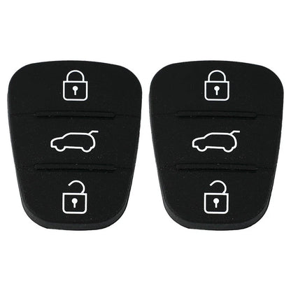 2 x Black Rubber Shell for Hyundai I10 I20 I30 Remote Car Key (3 Buttons)