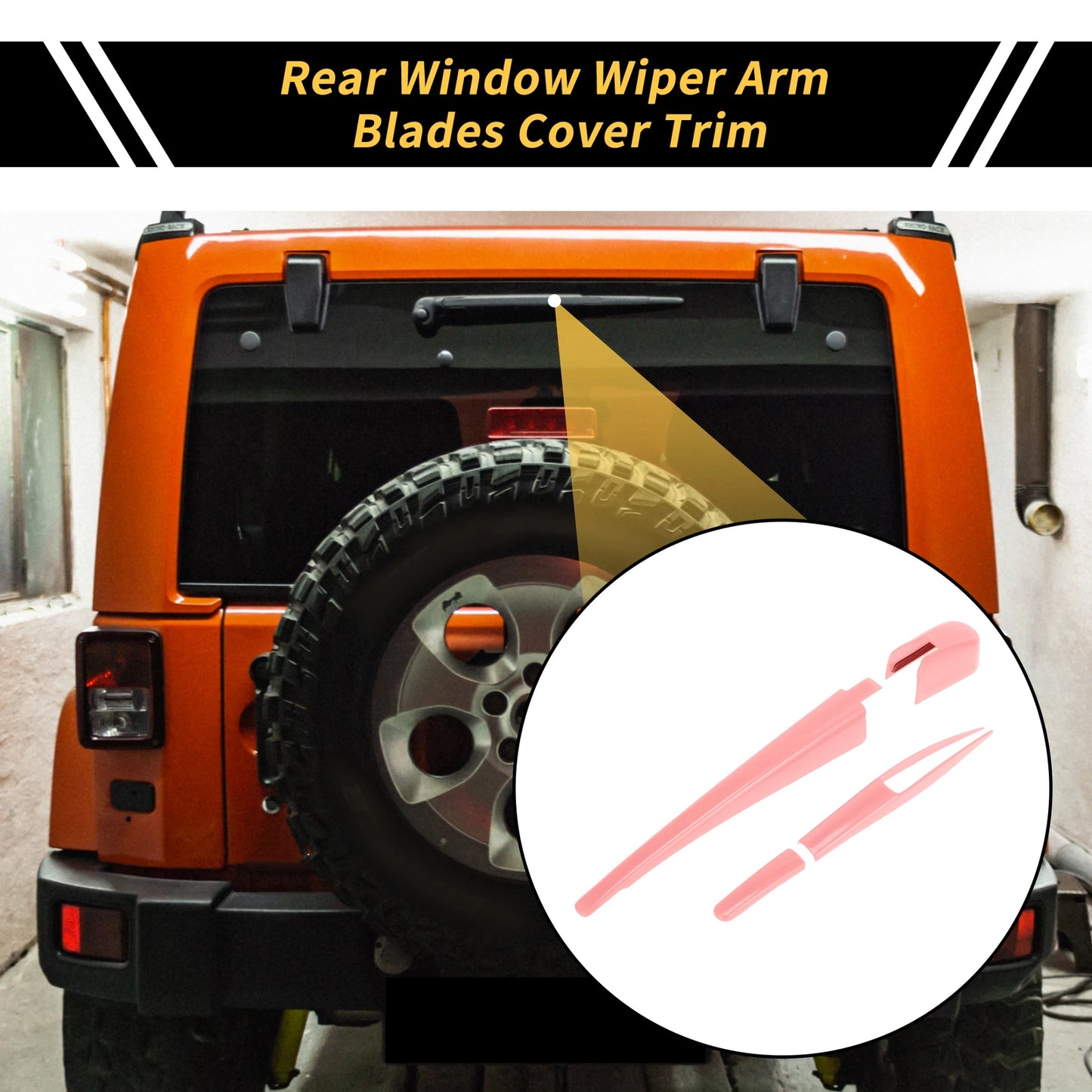 Set of 2 Rear Window Wiper Arm Blades Cover for Jeep Wrangler JL JLU (2018–2024)