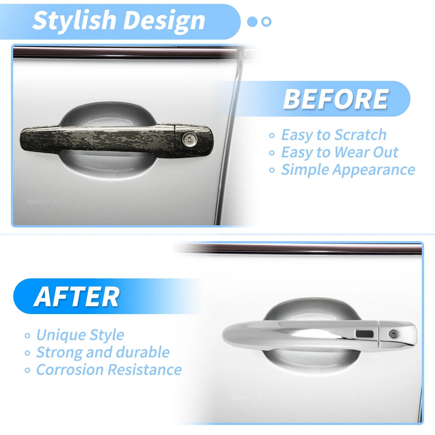 Chrome Door Handle Cover Protector for Nissan Sentra Altima X-Trail Qashqai