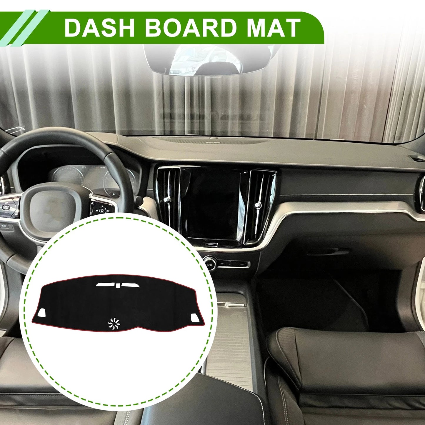Dashboard Cover Mat for Volvo S60/V60/XC60 (2011–2018) Black Red
