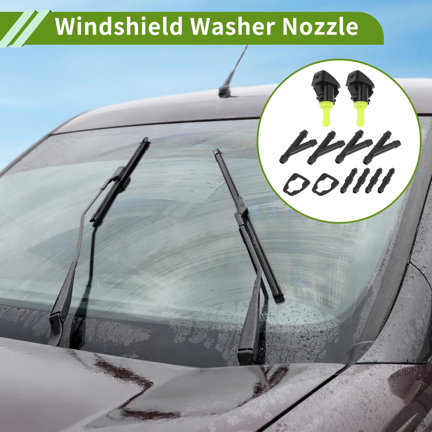 Windshield Washer Nozzle with Hose Connector for Chrysler (No. 4805742AB)
