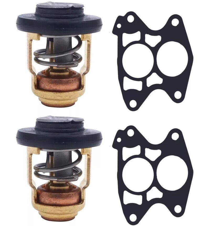 Set of 2 Thermostats & Gaskets for Yamaha Outboard 75 80 90 HP (2-Stroke)