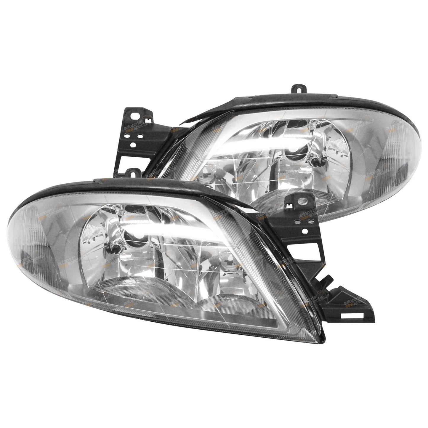 2X Dark Grey Headlights for Ford Falcon AU Series 3 (2001–2002)