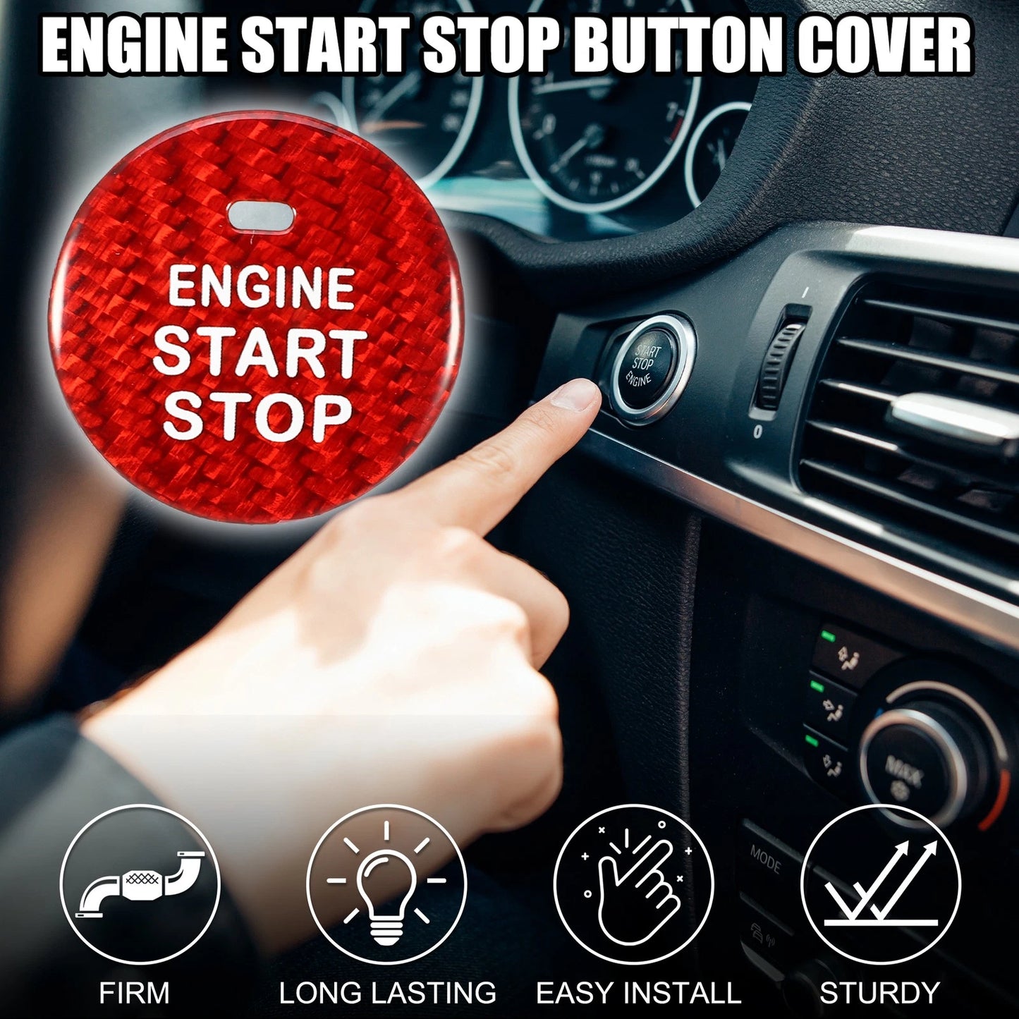 Engine Start Stop Button Cover for Subaru (2015–2021) - Red