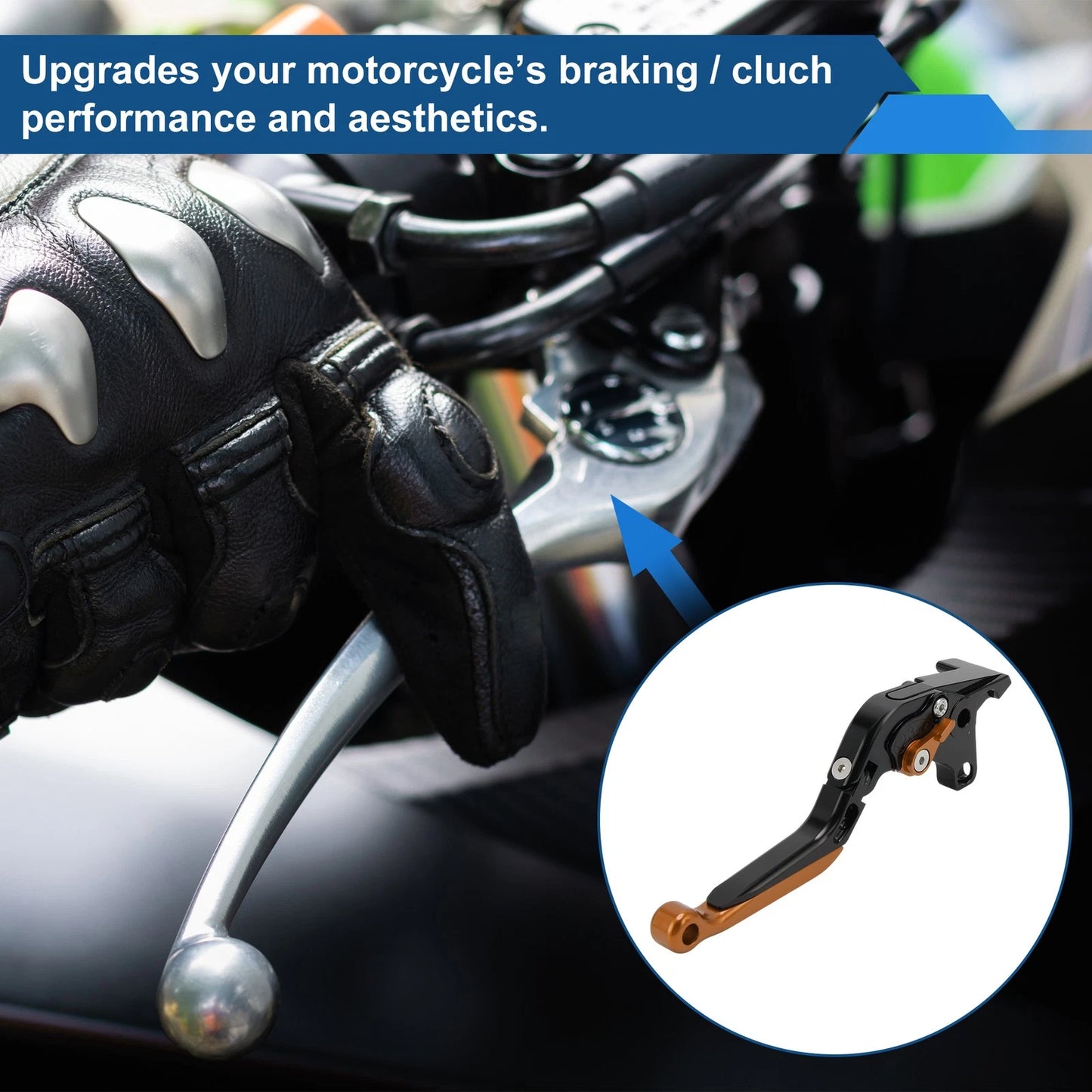 Adjustable Brake Clutch Lever for Kawasaki ZX7R/ZX7RR (1996–2003) Black Orange