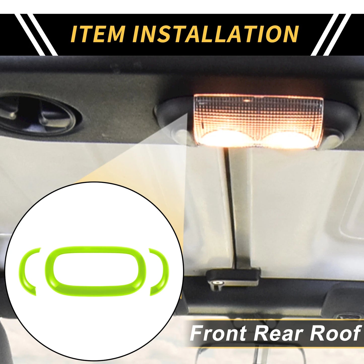 Front Rear Roof Reading Light Trim Cover for Jeep Wrangler JK (2011–2017) Red
