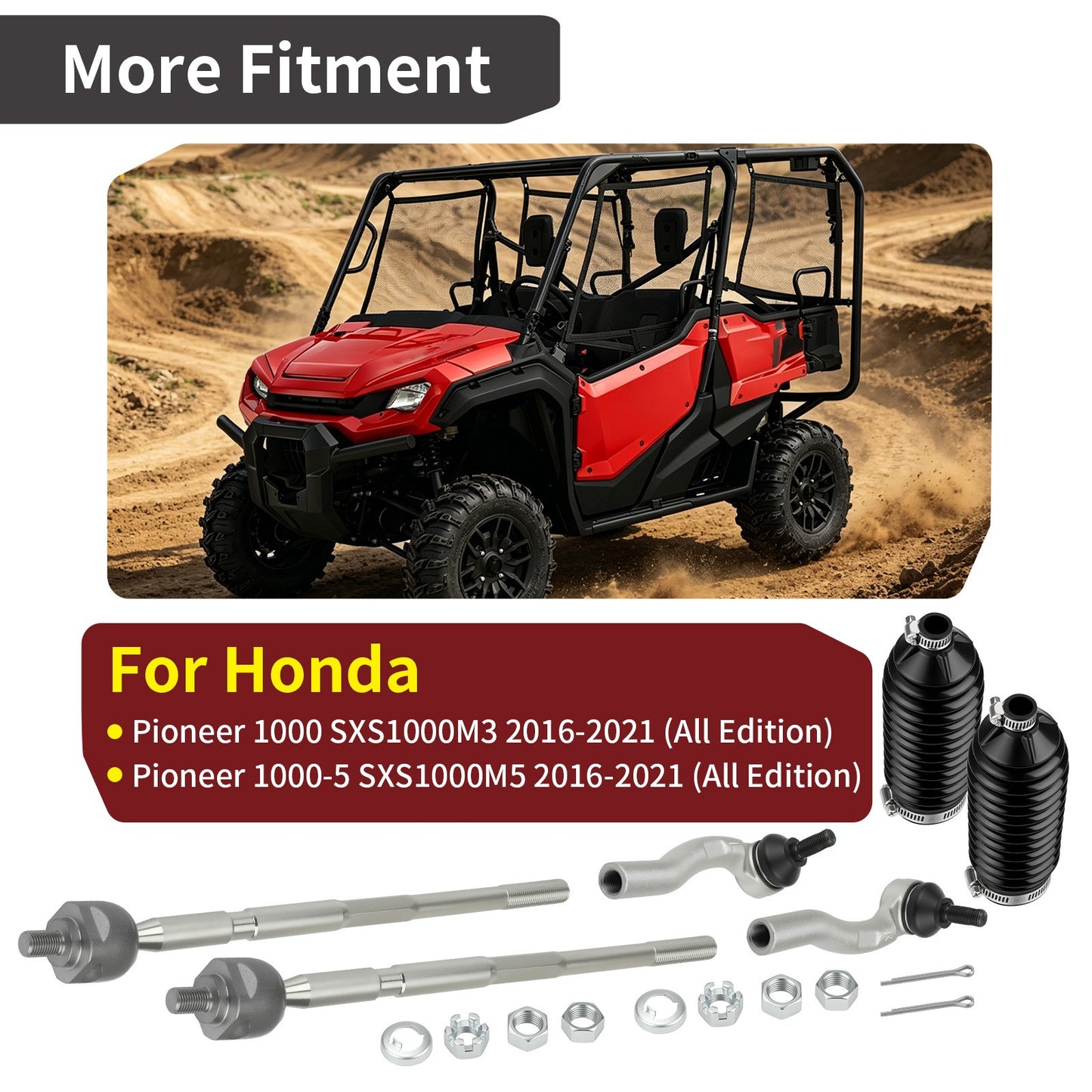 2X Tie Rod Ends Kit with Boot for Honda Pioneer 1000 (2016–2021)