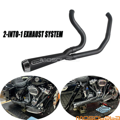2-in-1 Exhaust System w/ End Cap for Harley Touring (2017-2023)