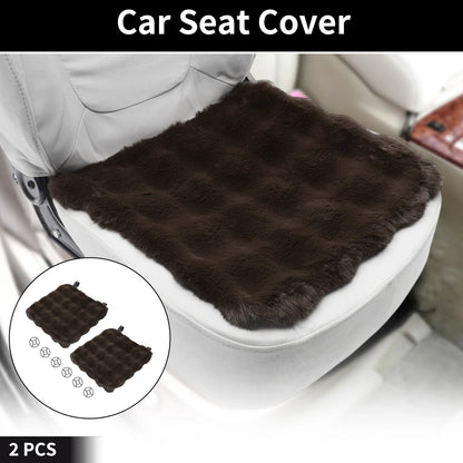 Set of 2 Bottom Seat Pad Covers for Car (Coffee Color, Cotton Grid)
