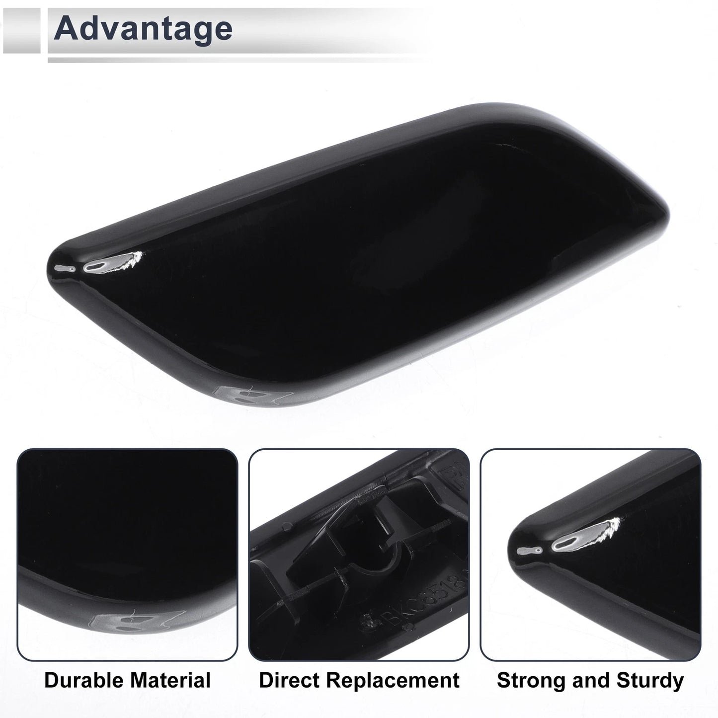 Bumper Headlight Washer Nozzle Cover Cap for Mazda 3 (2004–2009) Black