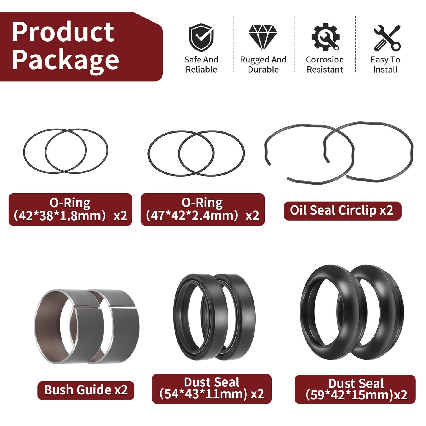 Front Fork Bushing Dust Seal for Suzuki GSX-R1000 (2009–2024)