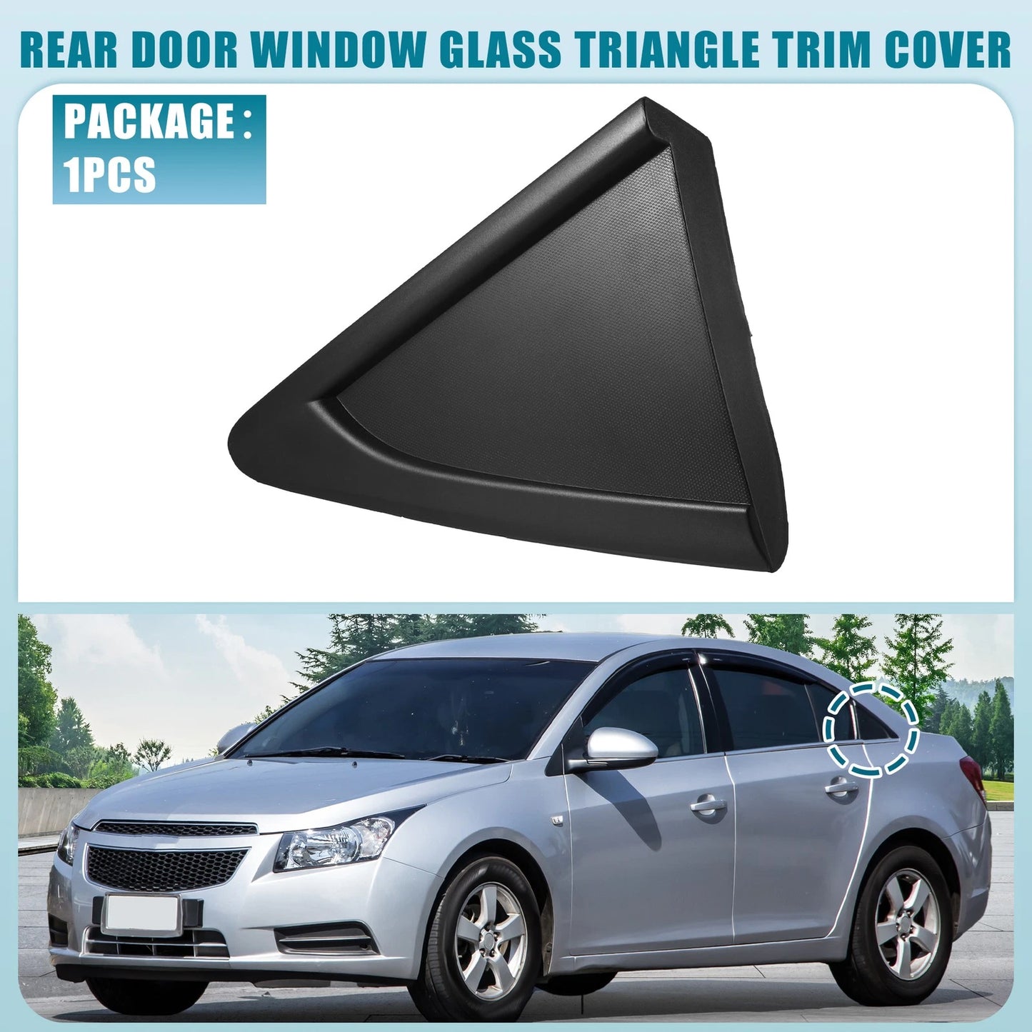Left Rear Door Window Glass Triangle Trim Cover No. 95991480 for Chevrolet Cruze (2011–2016)