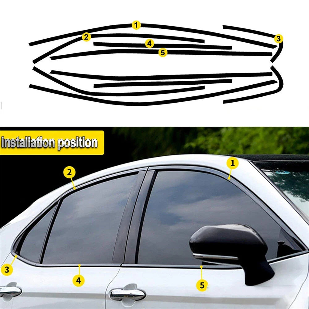 Chrome Delete Blackout Overlay Window Trim for 2018-2023 Camry