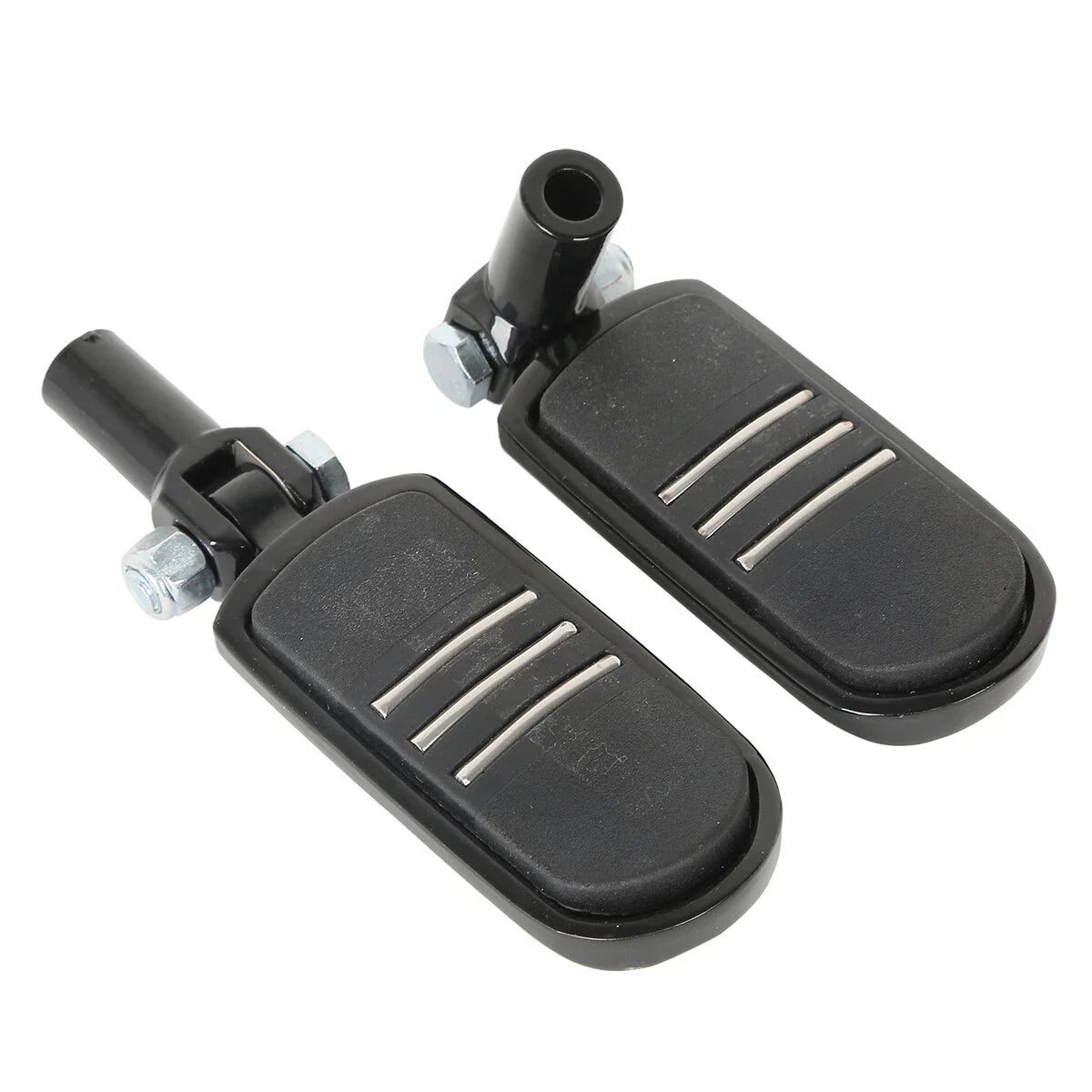 Black Passenger Footpegs Mounts for Harley Heritage Softail Fatboy (2000-2006)