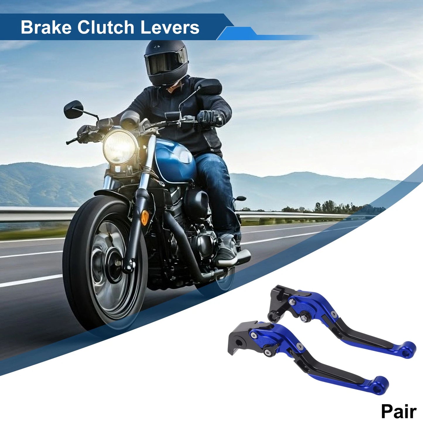 Adjustable Brake Clutch Levers for Yamaha YZF R1 (2002–2023) - Blue Head Black Handle