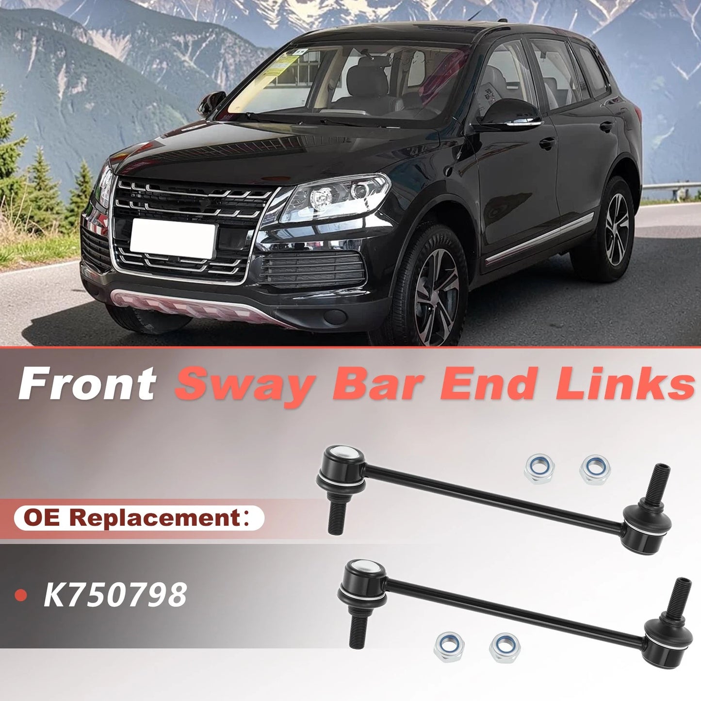 2X Front Stabilizer Sway Bar End Links for Ford Mustang (2015–2022) K750798