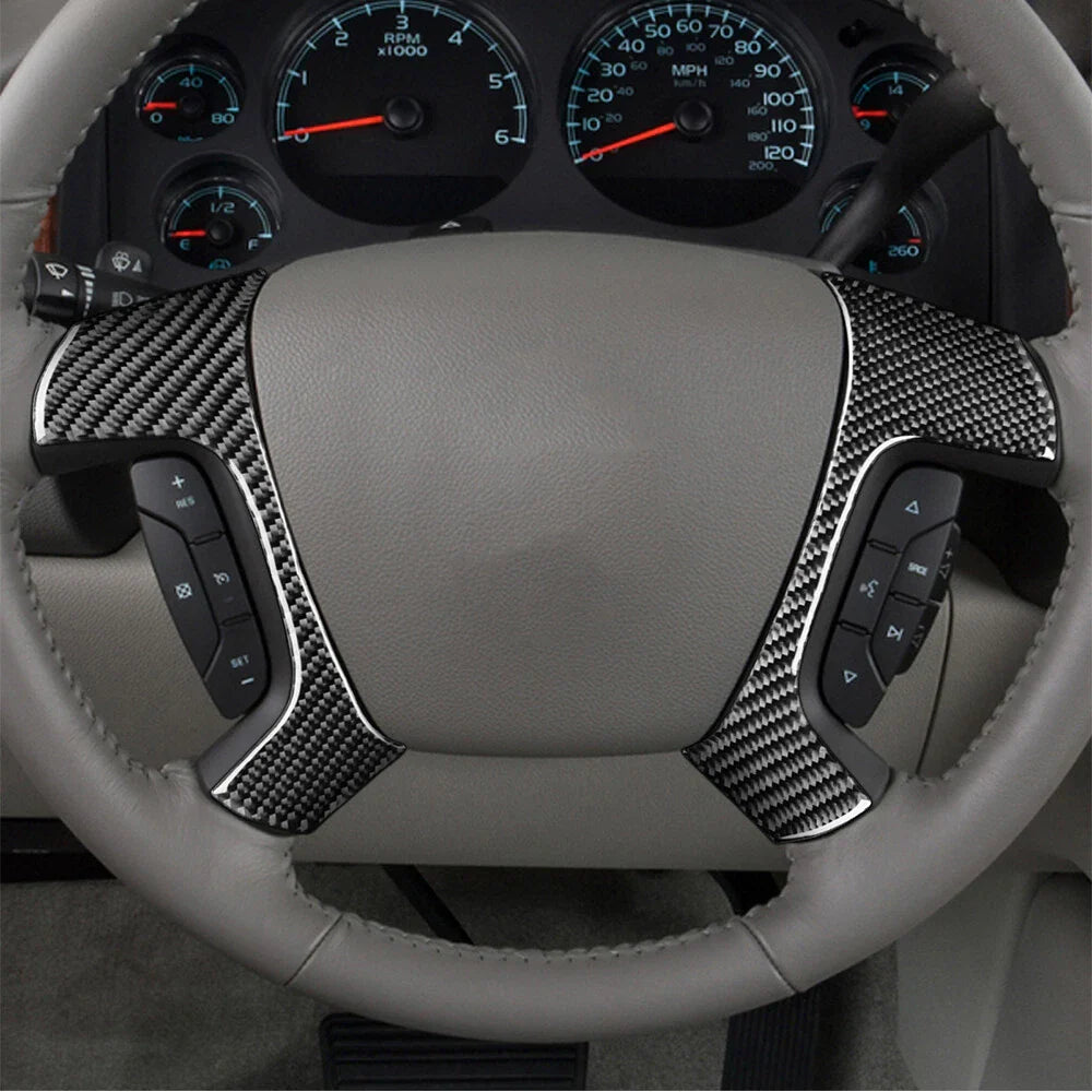 Carbon Fiber Steering Wheel Cover Trim for Chevrolet Tahoe GMC Yukon (2007-2014)