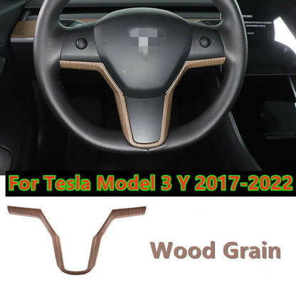 Wood Grain Interior Trim Decoration for Tesla Model 3 Y (2017–2023)