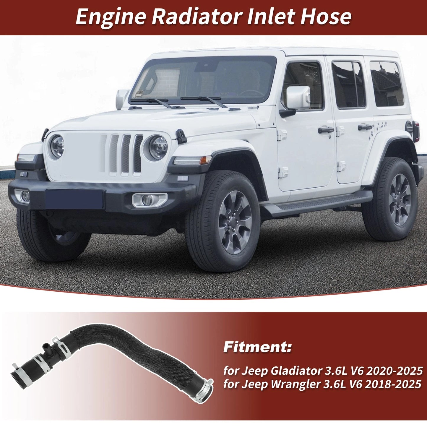HVAC Heater Water Inlet Hose for Jeep Wrangler (2018–2025) No.68280782AC