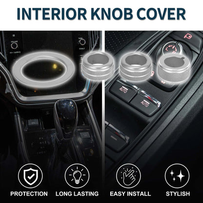 Set of 4 Media Tune Engine Start Mirror Knob Covers for Subaru WRX (2022–2023) Silver Tone