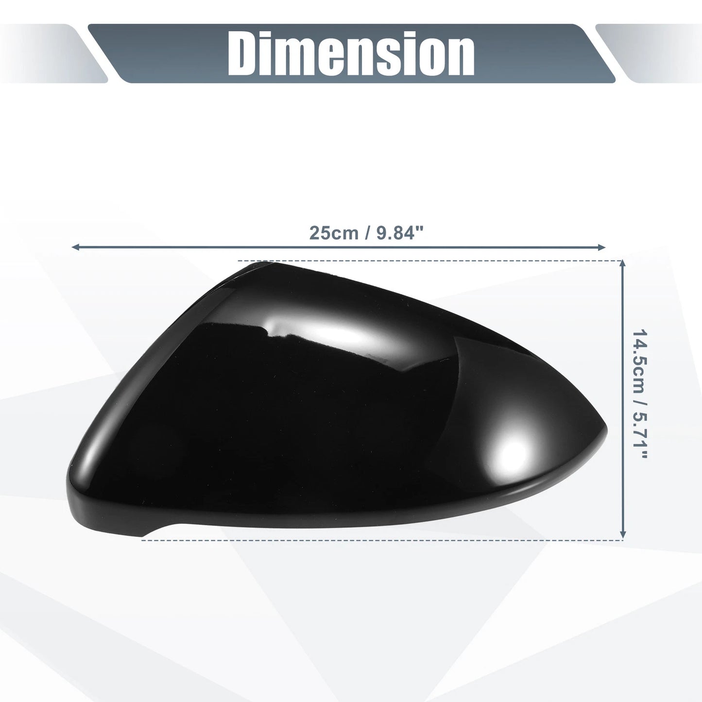 Pair Rearview Mirror Cover Cap Gloss Black for Volkswagen Golf MK7 (2013–2020)