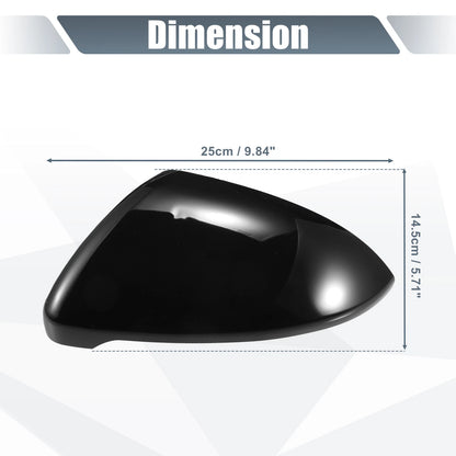 Pair Rearview Mirror Cover Cap Gloss Black for Volkswagen Golf MK7 (2013–2020)