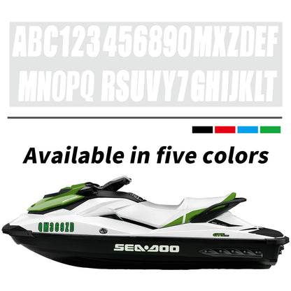 Set of 4 Custom Boat Registration Numbers Decals A-Z & 0-9