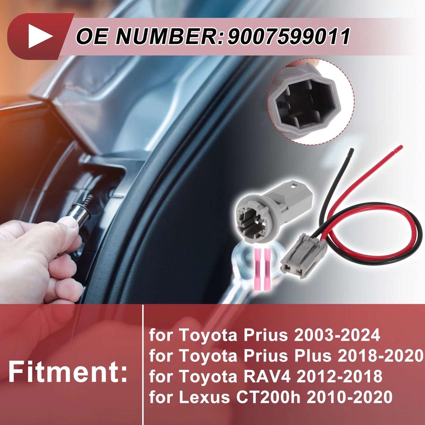 License Plate Light Socket Wiring for Toyota Prius (2003–2024) No. 9007599011