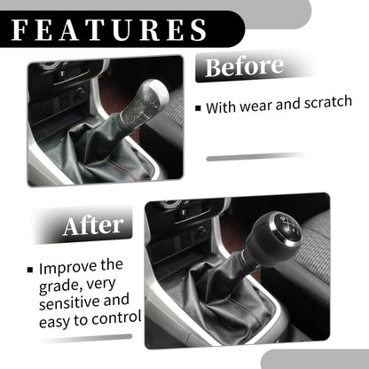 6 Speed Manual Gear Shift Knob for Toyota Corolla Yaris RAV4 (2000–2023) Faux Leather Black