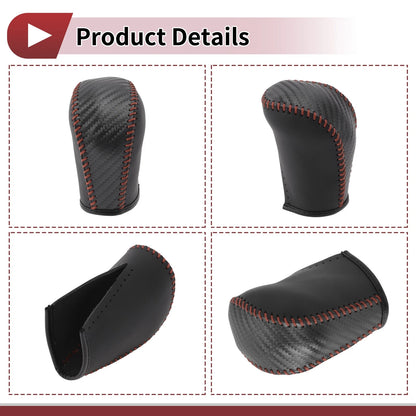 Gear Shift Knob Cover for Subaru Forester (2006–2012) Black Brown Faux Leather
