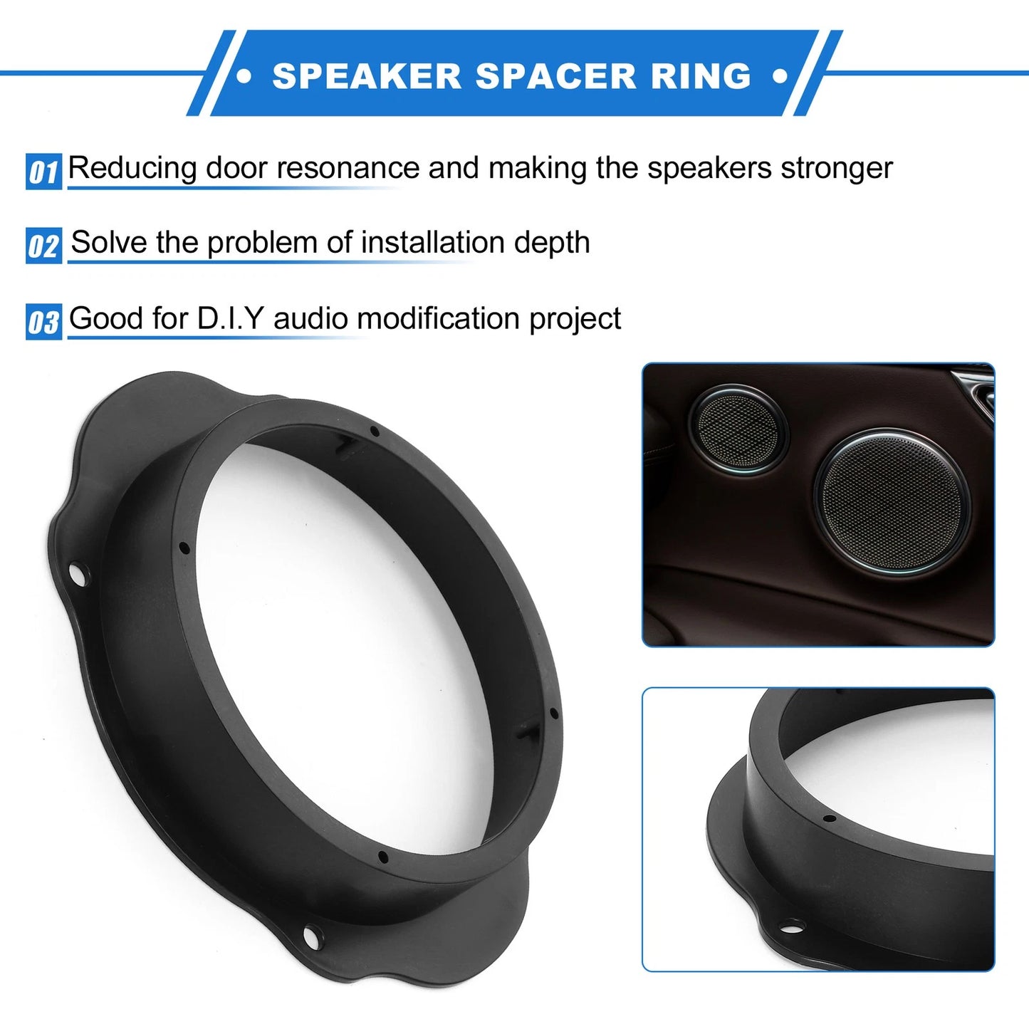 Set of 2 Speaker Spacer Rings for Ford Explorer (6.5")